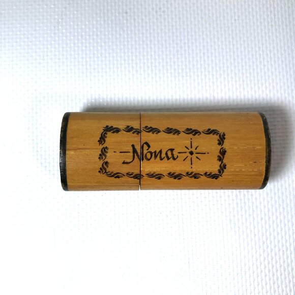 Vintage Wood Lighter Case Handmade from Toothpicks NONA - Picture 2 of 8